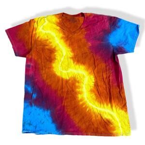 handmade tie dyed unisex tshirt 2XL rainbow lightning pride
